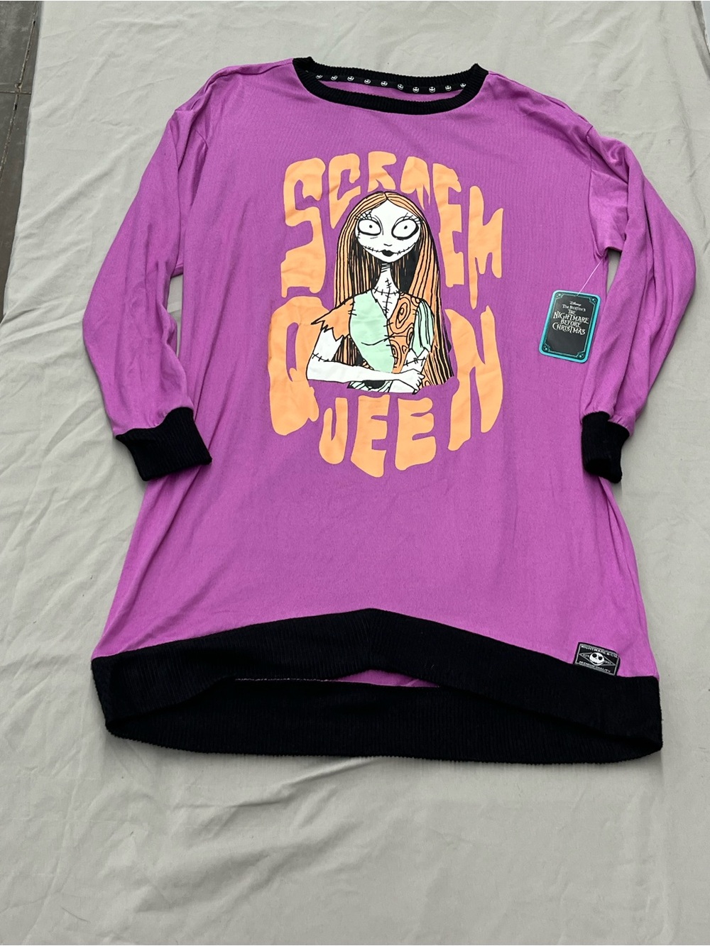 The Nightmare Before Christmas Scream Queen Purple Sleep Tunic Size Small NWT